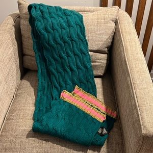 Gucci pink, green and gold cable knit scarf